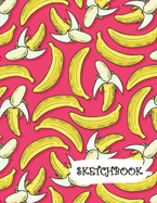 Sketchbook: Pink & Banana Fun Framed Drawing Paper Notebook