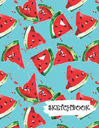 Sketchbook: Tasty Red and Green Watermelon Fun Framed Drawing Paper Notebook