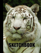 Sketchbook: White Tiger Cover Design - White Paper - 120 Blank Unlined Pages - 8.5" X 11" - Matte Finished Soft Cover