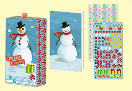 Snowman Holiday Sticker Note Cards