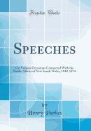 Speeches: On Various Occasions Connected with the Public Affairs of New South Wales, 1848-1874 (Classic Reprint)