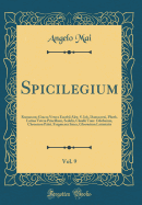 Spicilegium, Vol. 9: Romanum; Gracea Vetera Eusebii Alex. S. Ioh. Damasceni, Photh. Latina Vetera Priscilliani, Sedulii, Claudii Taur. Odobamni, Chronicon Palat. Fragmenta Sacra, Glossarium Latinitatis (Classic Reprint)