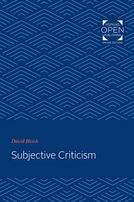 Subjective Criticism - Bleich, David