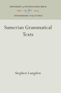 Sumerian Grammatical Texts