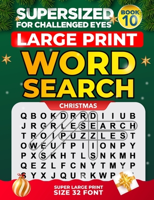 SUPERSIZED FOR CHALLENGED EYES, The Christmas Book: Super Large Print Word Search Puzzles - Porter, Nina