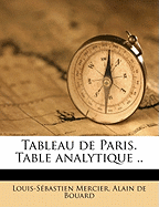 Tableau de Paris. Table Analytique ..