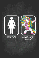 Teacher Dabbing Unicorn: Montessori Teachers Appreciation Notebook Inspirational Gift 2020 Planner Calendar Daily Weekly Monthly Organizer 6x9 Year End Thank You Chalkboard Retirement Journal