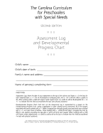 The Carolina Curriculum for Preschoolers with Special Needs Assessment Log and Progress Chart