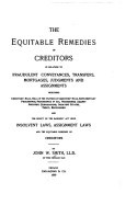 The Equitable Remedies of Creditors in Relation to Fraudulent Conveyances