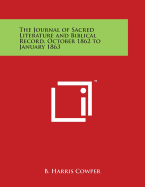 The Journal of Sacred Literature and Biblical Record, October 1862 to January 1863