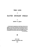 The Life of David Dudley Field