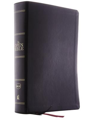 The NKJV, Open Bible, Black Leathersoft, Red Letter, Comfort Print: Complete Reference System - Thomas Nelson