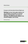 The Right to Fair Trial Under Article 6 of the European Convention on Human Rights in Immigration Law Cases in Germany, the Netherlands, Belgium, the United Kingdom and Turkey