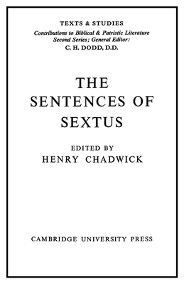 The Sentences of Sextus - Chadwick, Henry (Editor)