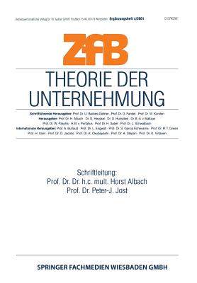 Theorie Der Unternehmung - Albach, Horst (Editor), and Jost, Peter-J (Editor)