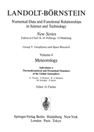 Thermodynamical and Dynamical Structures of the Global Atmosphere / Thermodynamische Und Dynamische Strukturen Der Globalen Atmosphare