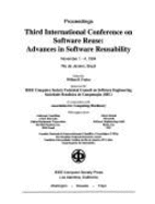 Third International Conference on Software Reuse: Advances in Software Reusability: Proceedings, November 1-4, 1994, Rio de Janeiro, Brazil