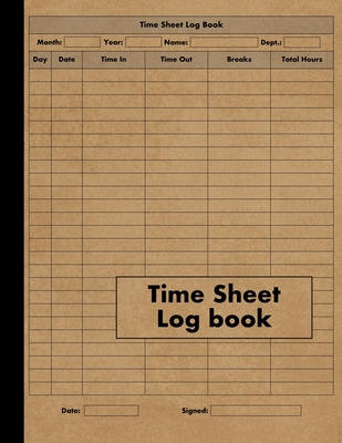 Time Sheet Log Book: Large Simple Employee Time Log - 120 Timesheet Pages - Work Time Record Notebook to Record and Monitor Work Hours - Press, Red Tiger