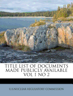 Title List of Documents Made Publicly Available Vol 1 No 2