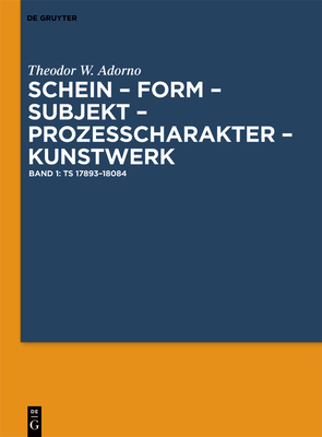 Ts 17893-18084 - Adorno, Theodor W, and Endres, Martin (Editor), and Pichler, Axel (Editor)