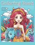 Unicorn, Mermaid and Princess Coloring Book: Magical Fun Coloring Book For Kids Ages 3-8