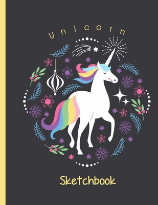 Unicorn Sketchbook: Drawing Pad for Kids - Mess Free Fun! Cute Unicorn Coloring Sheets Theme with Blank Paper to Draw on, (8.5 x 11 Large plain paper sketch book, Yellow Spine & Font) - Notebooks, Sketch It