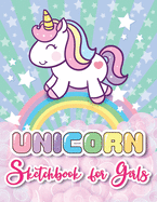 Unicorn Sketchbook for Girls: Cute Unicorn Journal and Sketchbook for kids, White Paper 100 pages with Sleeping Unicorn, Draw and Doodle, Great for Gift