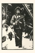 Vintage Journal Chinese Soldier Walking Through Snow