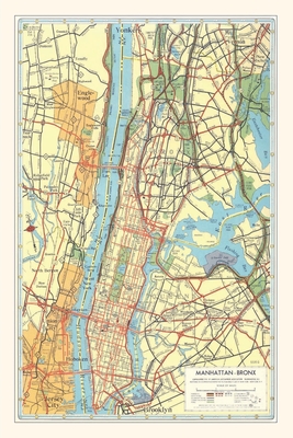 Vintage Journal Map of Manhattan and Bronx, New York - Found Image Press (Producer)