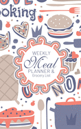 Weekly Meal Planner And Grocery List: Hardcover Book Family Food Menu Prep Journal With Sorted Grocery List - 52 Week 6 x 9 Hardbound Food Strategy Notebook And Shopping List