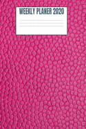 Weekly Planer 2020: Pink Leather Style - 6x9 - 53 Pages