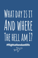 What Day Is It And Where The Hell Am I, Flight Attendant Life Journal: 6" X 9" Lined Blank Journal for Record Keeping