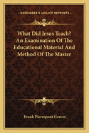 What Did Jesus Teach? an Examination of the Educational Material and Method of the Master