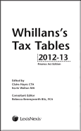 Whillans's Tax Tables 2012-13: (Finance Act edition)