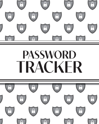 XL Large Print Password Tracker (Lock Shield Gray): 8"x10" 450+ Alphabetical Password Logbook for Easy Organization; Perfect for Seniors with its 16 pt Font! - Revive Stationery