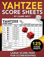 Yahtzee Score Sheets: 125 Large Score Pads for Scorekeeping 8.5" x 11" Yahtzee Score Cards