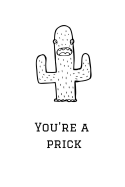 You're a Prick: Cactus Notebook, 110 Pages, 6' X 9'