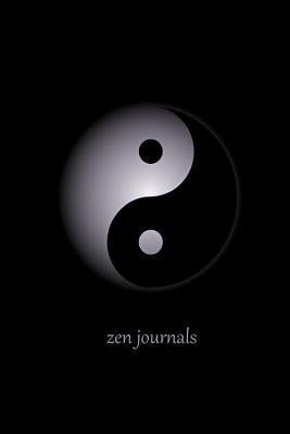 Zen Journals: Yin Yang Black Background 6 x 9 - Notebooks, Martial, and Journals, Zen